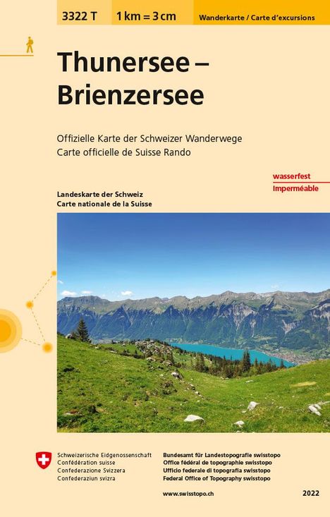 Swisstopo 1 : 33 333 Thunersee Brienzersee, Karten