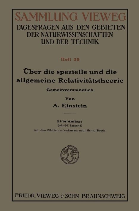 Albert Einstein: Über die spezielle und die allgemeine Relativitätstheorie (Gemeinverständlich), Buch