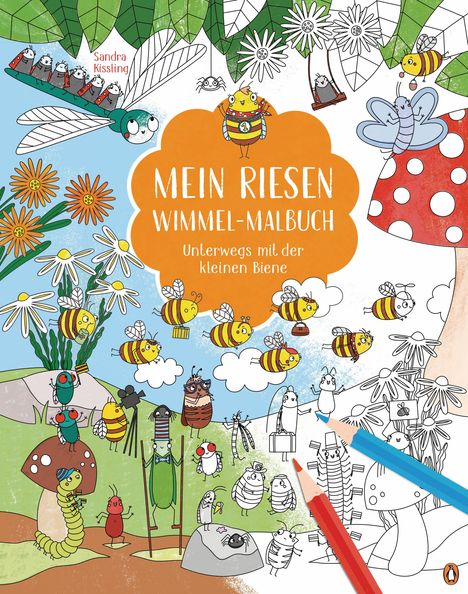 Sandra Kissling: Mein Riesen-Wimmel-Malbuch - Unterwegs mit der kleinen Biene, Buch