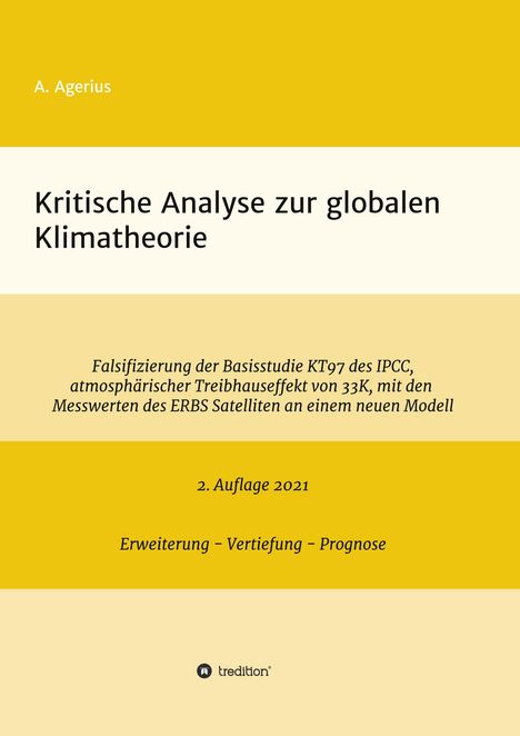 A. Agerius: Kritische Analyse zur globalen Klimatheorie, Buch