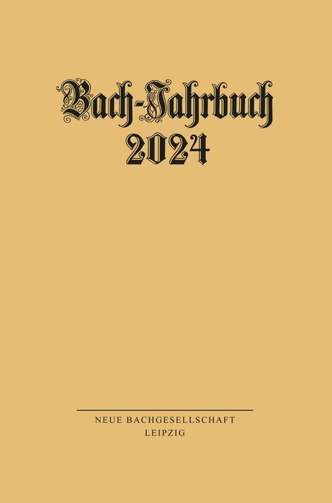 Bach-Jahrbuch 2024, Buch