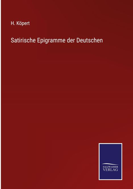 H. Köpert: Satirische Epigramme der Deutschen, Buch