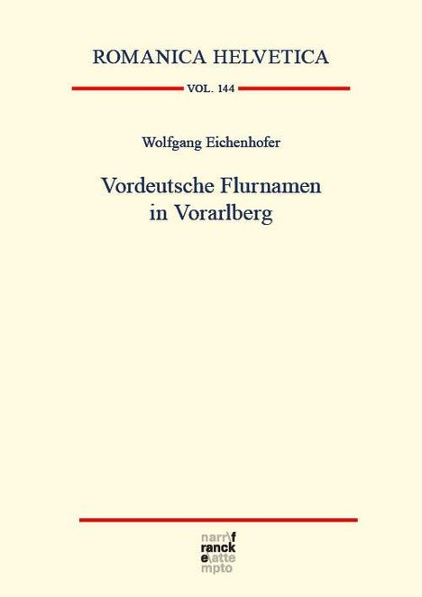 Wolfgang Eichenhofer: Vordeutsche Flurnamen in Vorarlberg, Buch