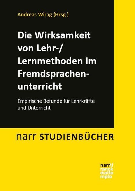Titel: "Die Wirksamkeit von Lehr-/Lernmethoden im Fremdsprachenunterricht". Gelbe und schwarze Gestaltung.