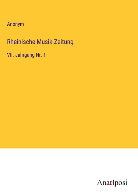 Anonym: Rheinische Musik-Zeitung, Buch