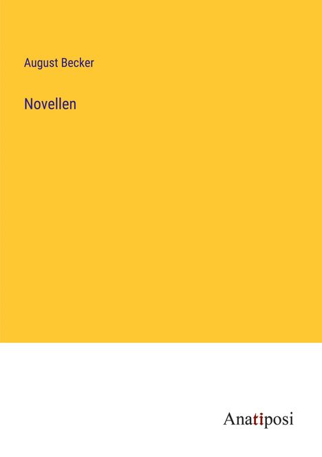 August Becker: Novellen, Buch