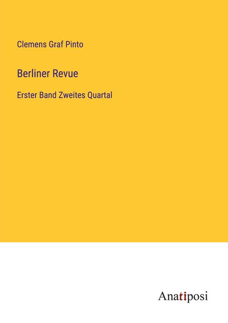 Clemens Graf Pinto: Berliner Revue, Buch