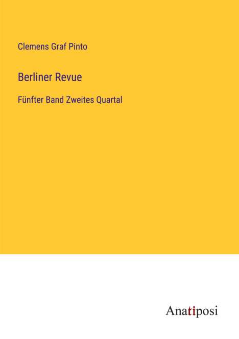 Clemens Graf Pinto: Berliner Revue, Buch
