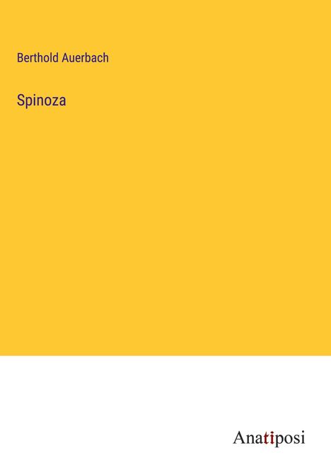 Berthold Auerbach: Spinoza, Buch