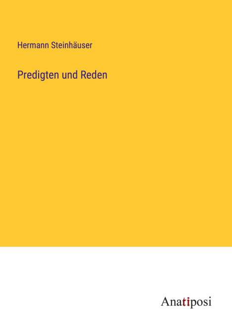 Hermann Steinhäuser: Predigten und Reden, Buch