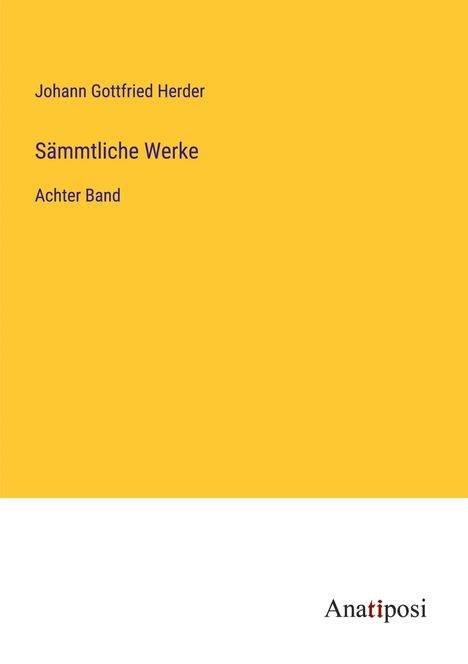 Johann Gottfried Herder: Sämmtliche Werke, Buch