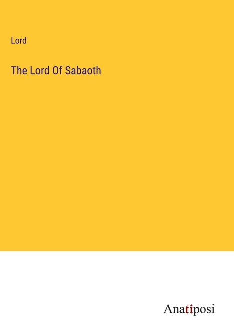 Lord: The Lord Of Sabaoth, Buch