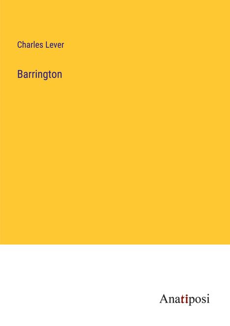 Charles Lever: Barrington, Buch