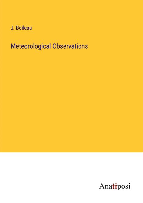 J. Boileau: Meteorological Observations, Buch