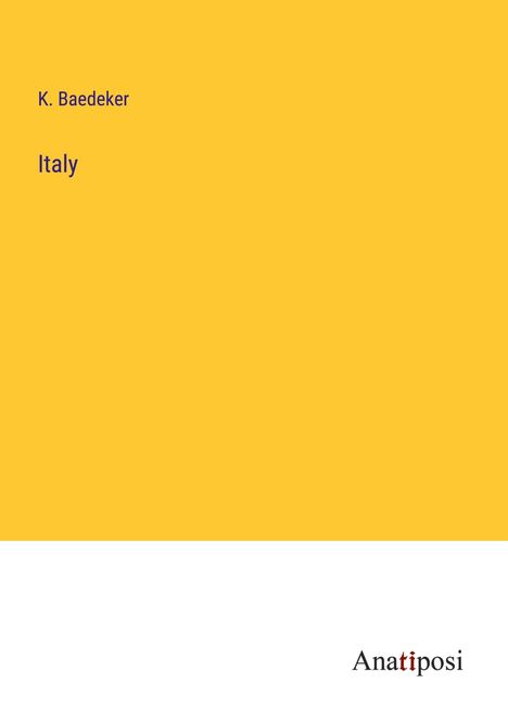 K. Baedeker: Italy, Buch