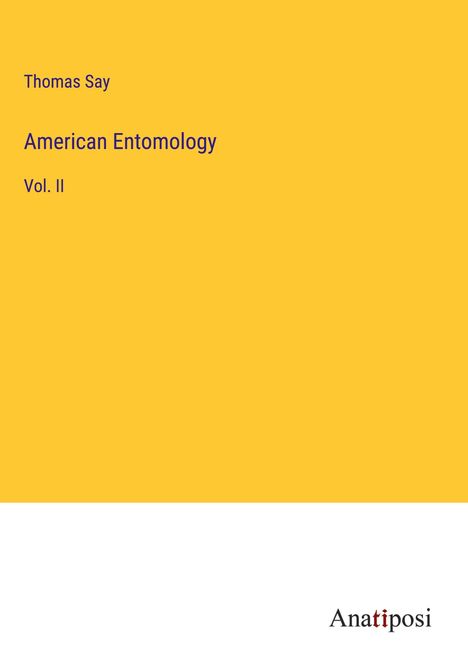 Thomas Say: American Entomology, Buch