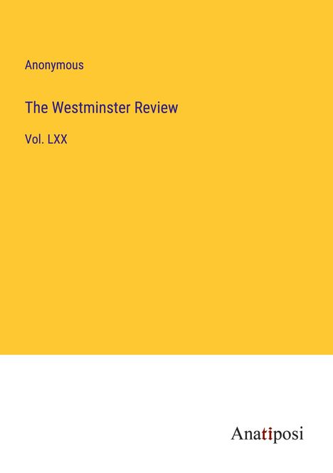 Anonymous: The Westminster Review, Buch