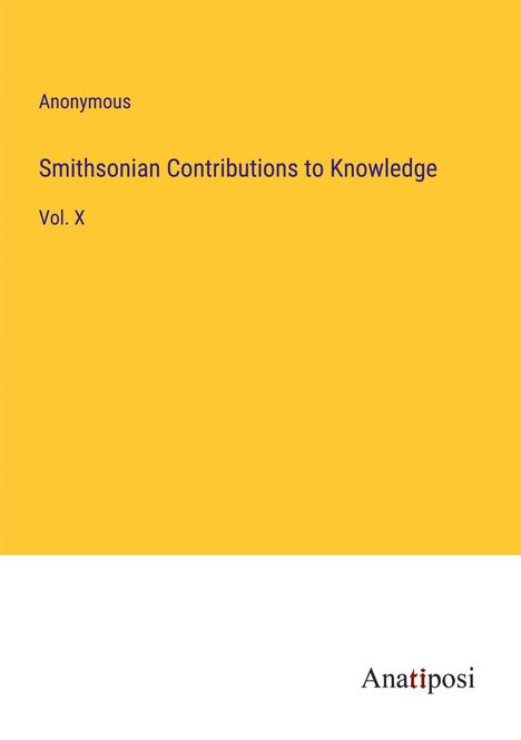 Anonymous: Smithsonian Contributions to Knowledge, Buch