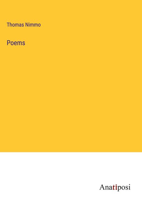 Thomas Nimmo: Poems, Buch