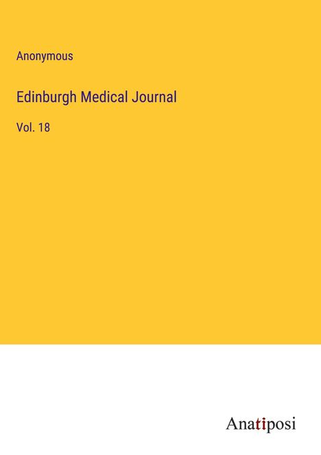 Anonymous: Edinburgh Medical Journal, Buch