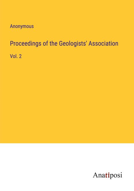 Anonymous: Proceedings of the Geologists' Association, Buch