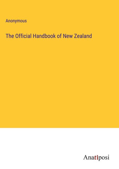 Anonymous: The Official Handbook of New Zealand, Buch