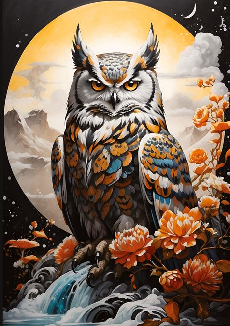 Jakob Welik: Mysterious Owl A4: Blank coloring book ¿ A4 format, 200+ pages, soft cover, register ¿ Original #Miodenkmit Blank Sketchbook ¿ blank book, empty diary, Buch