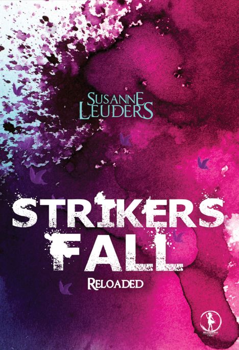 „Susanne Lueders – Strikers Fall Reloaded“. Bunte, abstrakte Aquarell-Illustration mit lila und pinken Farbspritzern.