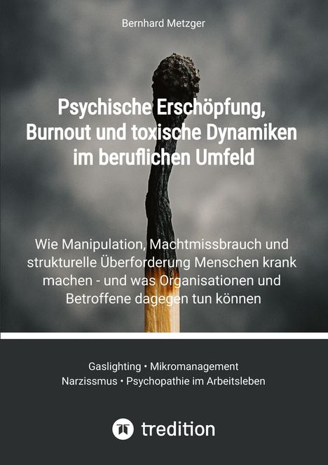 Bernhard Metzger: Psychische Erschöpfung, Burnout und toxische Dynamiken im beruflichen Umfeld, Buch