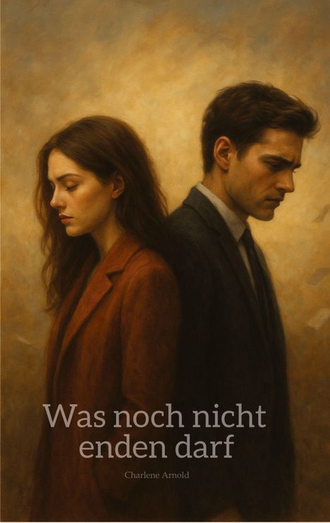 "Was noch nicht enden darf" von Charlene Arnold. Illustration zweier nachdenklicher Personen Rücken an Rücken.