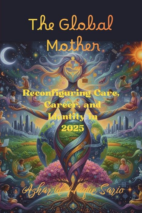 "The Global Mother: Reconfiguring Care, Career, and Identity in 2025" steht über einer farbenfrohen, mystischen Illustration.
