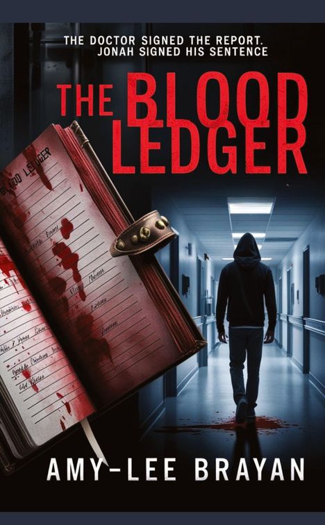 "The Doctor signed the report. Jonah signed his sentence. The Blood Ledger. Ein Lederbuch mit Blut und eine Person im Gang."
