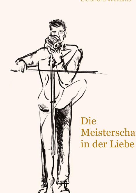 Text: "Die Meisterschaft in der Liebe." Zeichnung eines küssenden Paares mit einem Mikrofon zwischen ihnen.