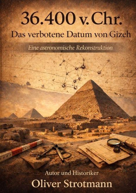 „36.400 v.Chr. Das verbotene Datum von Gizeh. Eine astronomische Rekonstruktion.“ Pyramiden, Landkarten, antike Werkzeuge.