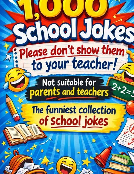 1,000 School Jokes: Bitte nicht dem Lehrer zeigen. Eltern ungeeignet. Die lustigste Sammlung. Lustige Emojis und Schulobjekte.