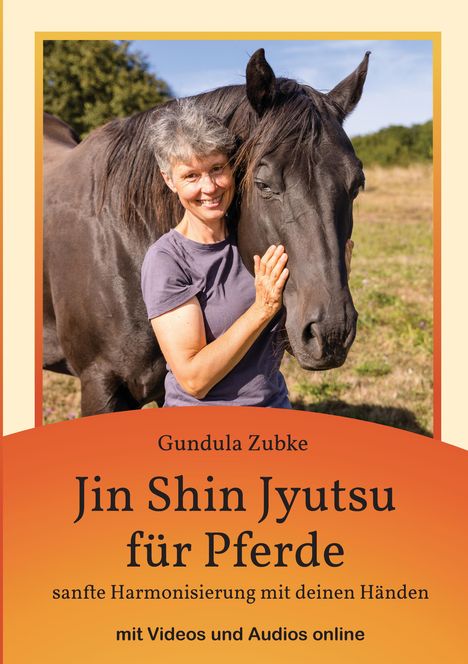 "Gundula Zubke, Jin Shin Jyutsu für Pferde, sanfte Harmonisierung mit deinen Händen, mit Videos und Audios online." Eine Frau mit braunem Pferd.