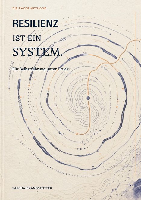 RESILIENZ IST EIN SYSTEM. Für Selbstführung unter Druck. Oben links ein stilisiertes Muster, unten der Autorenname.
