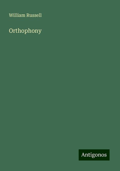 William Russell (geb. 1974): Orthophony, Buch