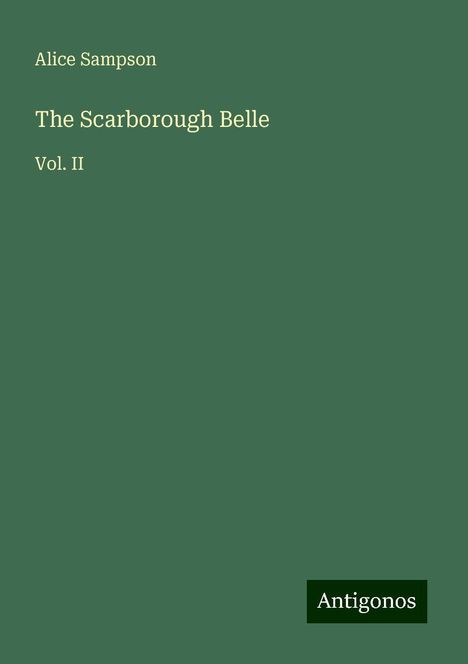 Alice Sampson: The Scarborough Belle, Buch