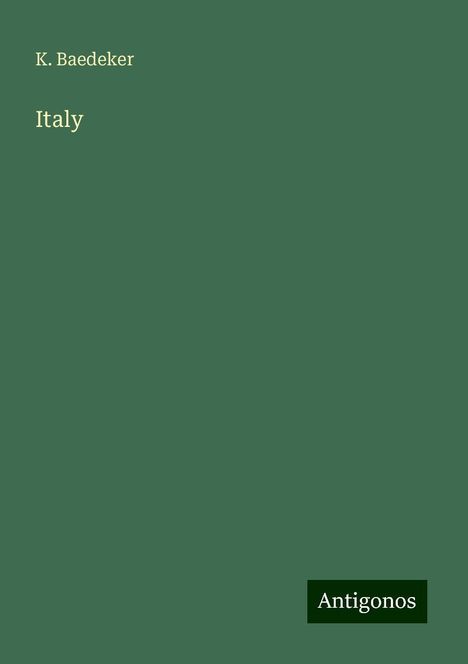 K. Baedeker: Italy, Buch