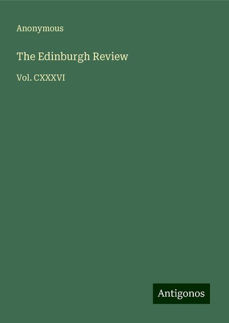 Anonymous: The Edinburgh Review, Buch