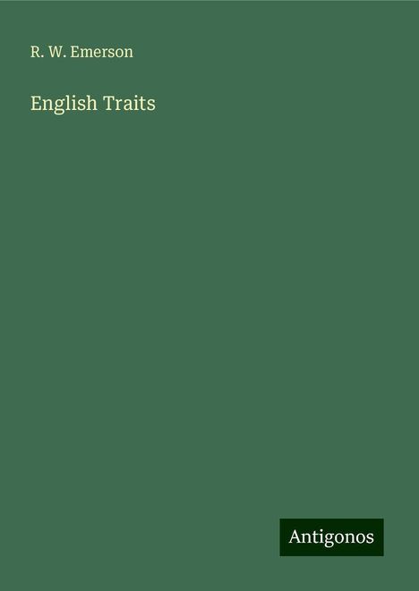 R. W. Emerson: English Traits, Buch