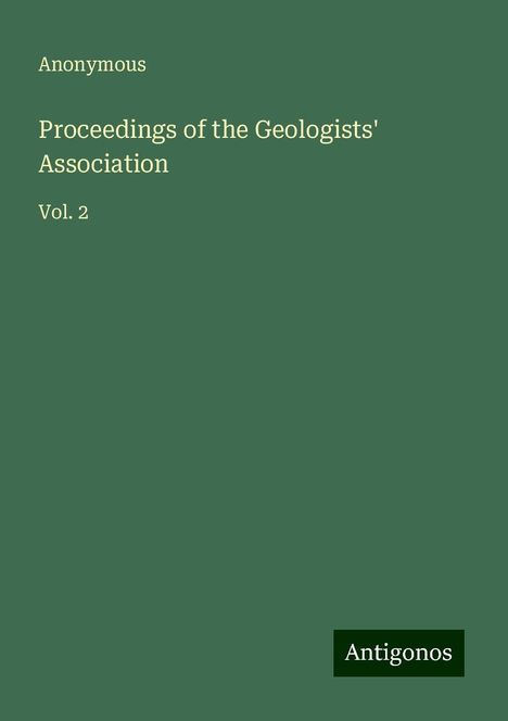 Anonymous: Proceedings of the Geologists' Association, Buch