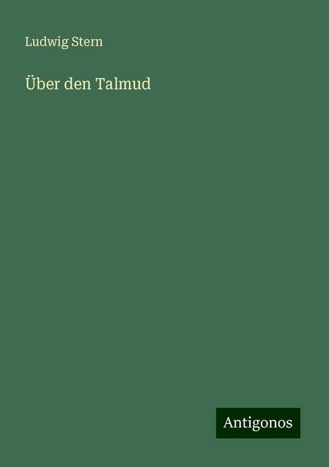 Ludwig Stern: Über den Talmud, Buch