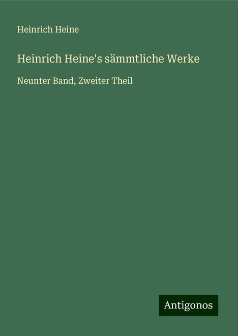 Heinrich Heine: Heinrich Heine's sämmtliche Werke, Buch