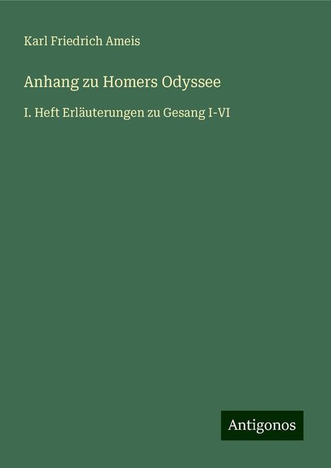 Karl Friedrich Ameis: Anhang zu Homers Odyssee, Buch