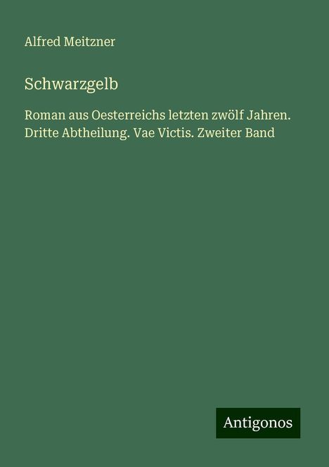 Alfred Meitzner: Schwarzgelb, Buch