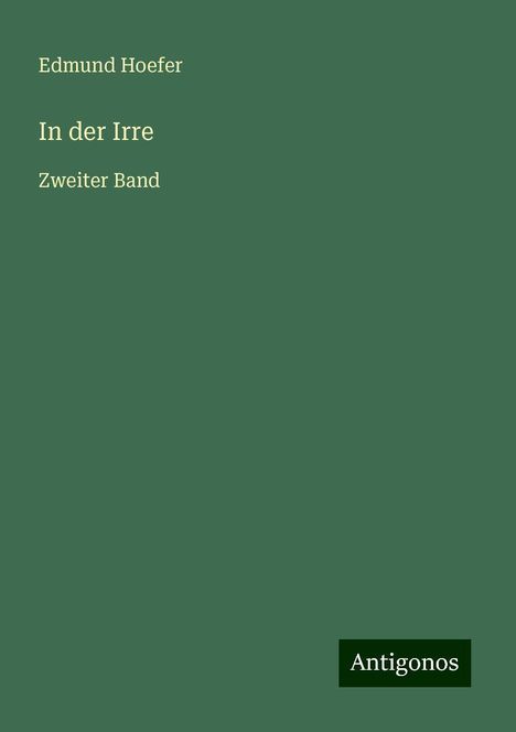 Edmund Hoefer: In der Irre, Buch