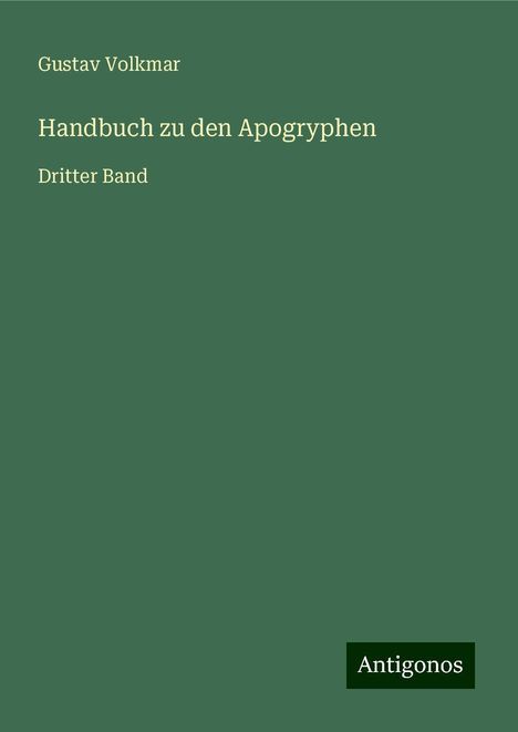 Gustav Volkmar: Handbuch zu den Apogryphen, Buch