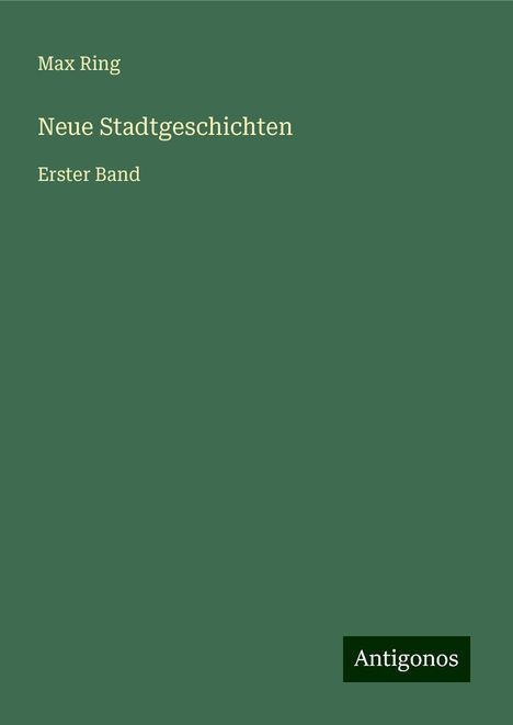 Max Ring: Neue Stadtgeschichten, Buch